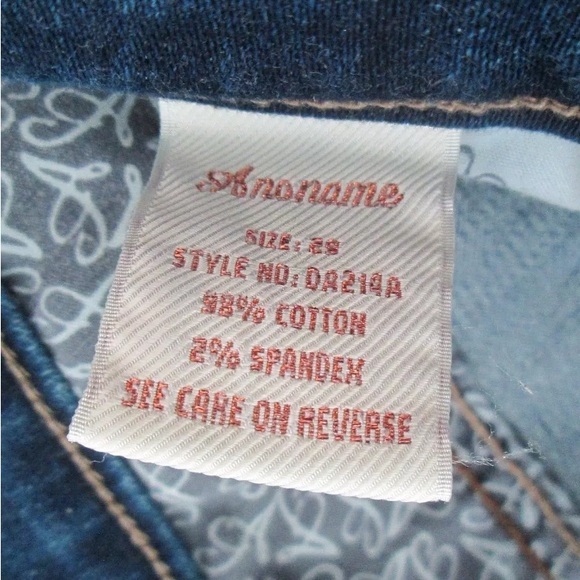 Anoname' Jeans Regular 12 Size 29 Straight Leg slight Flare Logo Pockets Stretch - Picture 8 of 9